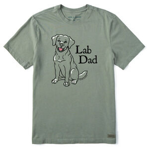 Life Is Good Lab Dad dog olive green cotton crusher short sleeve shirt sz xlarge